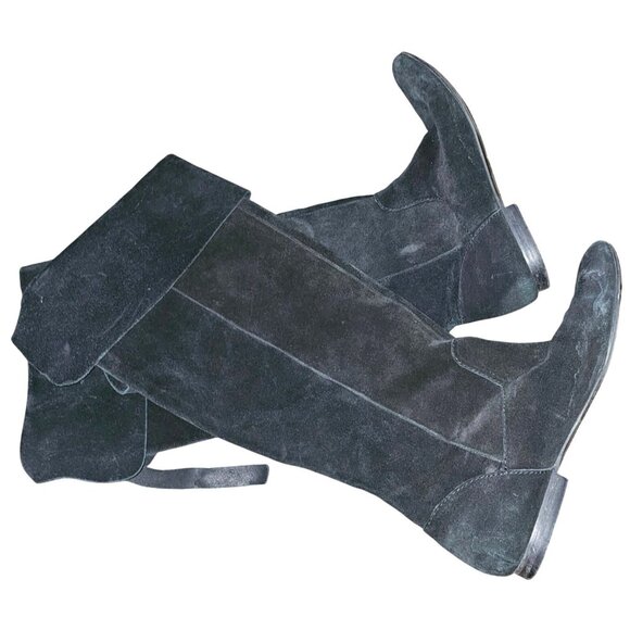 Guess Womens Black Over-The-Knee Leather & Man-Made Boots Size 7.5M - Picture 1 of 9